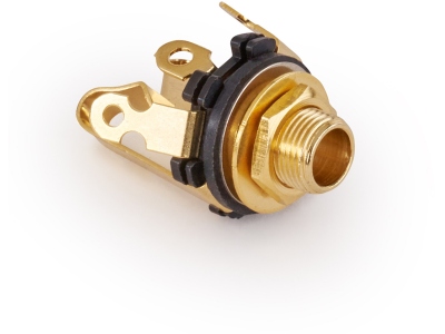  Open 6.3 mm / 1/4 Stereo Jack Socket - Gold