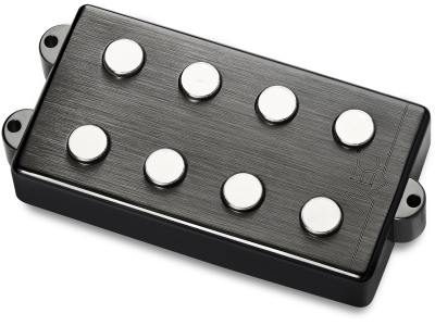  Passive MM-Style Bass Pickup, Metal Cover, 4-String - Brushed Black Chrome