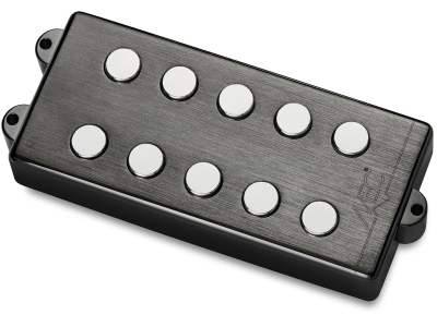  Passive MM-Style Bass Pickup, Metal Cover, 5-String, Bridge - Brushed Black Chrome