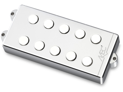  Passive MM-Style Bass Pickup, Metal Cover, 5-String, Neck - Chrome