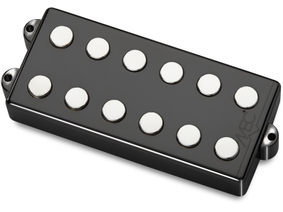  Passive MM-Style Bass Pickup, Metal Cover, 6-String, Bridge - Black Chrome
