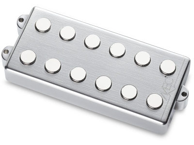  Passive MM-Style Bass Pickup, Metal Cover, 6-String, Bridge - Brushed Chrome