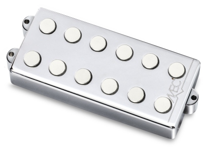  Passive MM-Style Bass Pickup, Metal Cover, 6-String, Bridge - Chrome