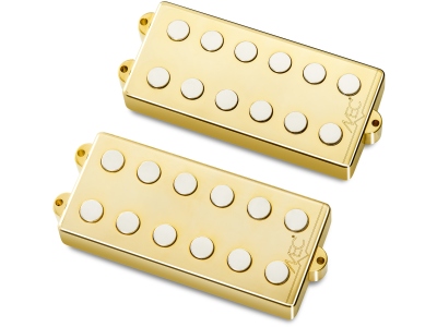  Passive MM-Style Bass Pickup Set, Metal Cover, 6-String - Gold
