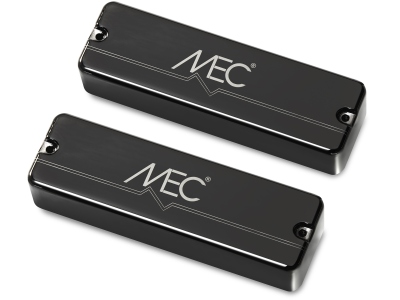  Passive Soapbar Humbucker Bass Pickup Set, Metal Cover, 5-String - Black Chrome