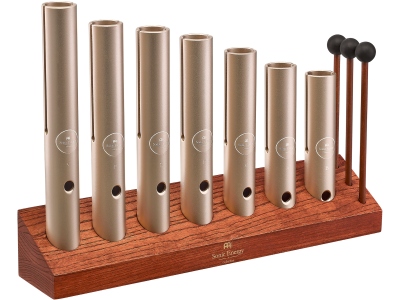 7-piece Wah-Wah Tube Chakra Set, 432 Hz, Champagne gold