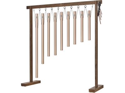 9-piece Sound Bath Tube Chime Solfeggio Set, Champagne gold