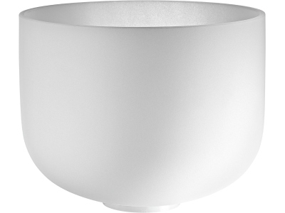 Crystal Singing Bowl, white-frosted, 12