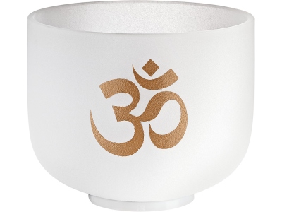 Crystal Singing Bowl, white-frosted, 8