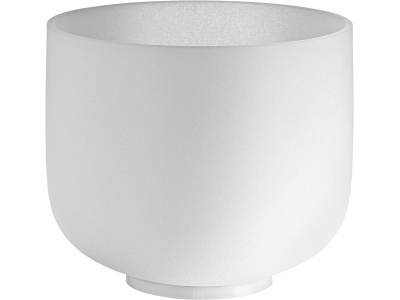 Crystal Singing Bowl, white-frosted, 8