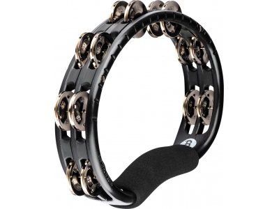Traditional ABS Series Hand Held Molded ABS Tambourine - Black/Nickel-Plated Jingles