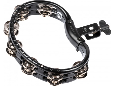 Traditional Mountable ABS Series Molded ABS Tambourine - Black/Nickel-Plated Jingles