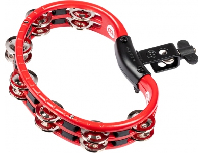 Traditional Mountable ABS Series Molded ABS Tambourine - Red/Nickel-Plated Jingles