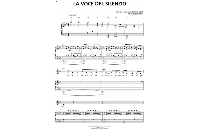 Metodă cu Piesele lui Andrea Bocelli pentru Voce și Pian No brand The Best Of Andrea Bocelli - Vivere - Vocal and Piano