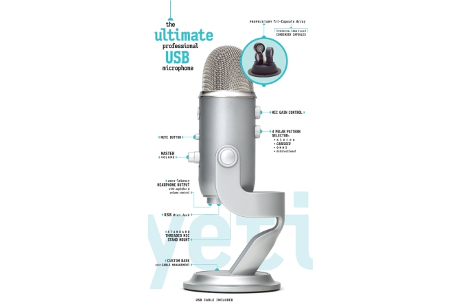 Microfon de studio USB Blue Microphones Yeti - discontinued