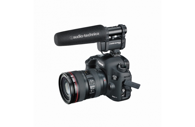 Microfon condenser de tip shotgun cu montare pe camera de filmat Audio-Technica AT8024