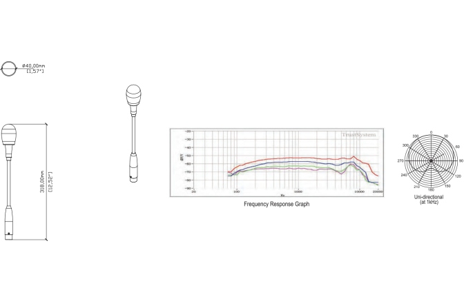 Microfon goose-neck Optimal Audio MIC 1 Replacment microphone for TALK8