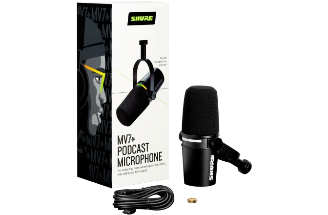 MIcrofon podcast Shure MV7 Plus Black