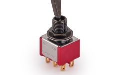 Mini Comutator chitară MEC Pickups  Mini Toggle Switch, Flat, Solder Lugs, ON/ON, DPDT - Black