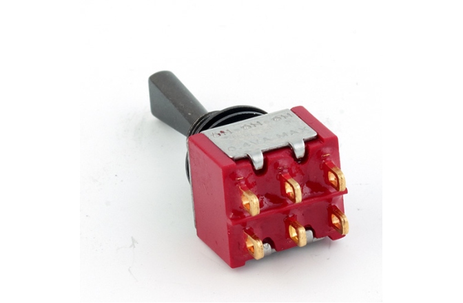 Mini Comutator chitară MEC Pickups  Mini Toggle Switch, Flat, Solder Lugs, ON/ON/ON, DP3T - Black