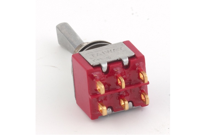 Mini Comutator chitară MEC Pickups  Mini Toggle Switch, Flat, Solder Lugs, ON/ON/ON, DP3T - Chrome