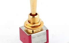 Mini comutator chitară MEC Pickups  Mini Toggle Switch, Flat, Solder Lugs, ON/ON/ON, DP3T - Gold
