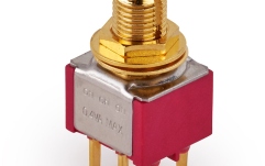 Mini Comutator chitară MEC Pickups  Mini Toggle Switch, Long, Print, ON/ON/ON, DP3T - Gold
