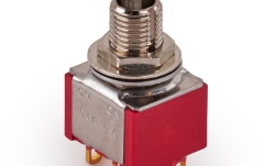 Mini comutator chitară MEC Pickups  Mini Toggle Switch, Long, Solder Lugs, ON/ON, DPDT - Chrome