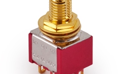 Mini Comutator chitară MEC Pickups  Mini Toggle Switch, Long, Solder Lugs, ON/ON/ON, DP3T - Gold