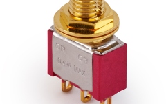 Mini comutator chitară MEC Pickups  Mini Toggle Switch, Short, Solder Lugs, ON/ON, SPDT - Gold