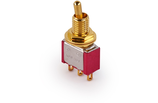 Mini comutator chitară MEC Pickups  Mini Toggle Switch, Short, Solder Lugs, ON/ON, SPDT - Gold
