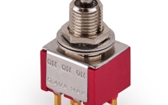 Mini comutator MEC Pickups  Mini Toggle Switch, Flat, Print, ON/ON/ON, DP3T - chrome