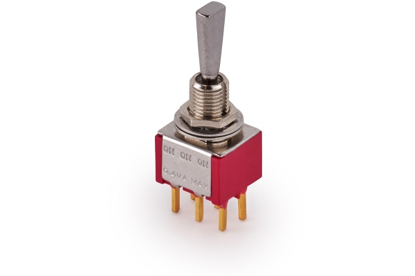  Mini Toggle Switch, Flat, Print, ON/ON/ON, DP3T - chrome