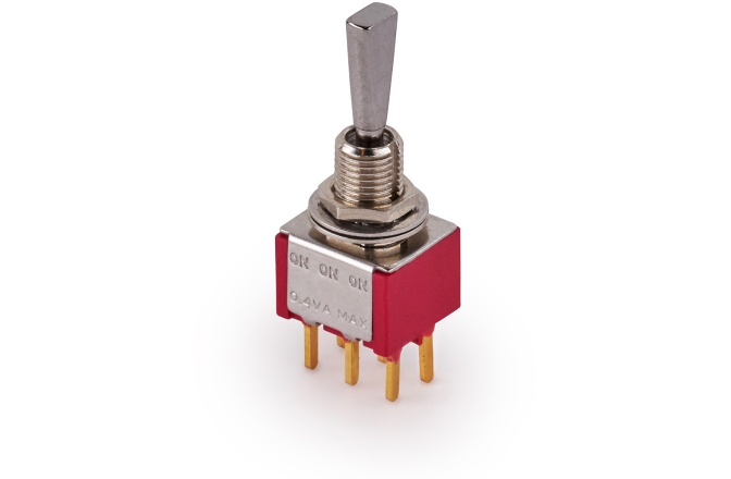 Mini comutator MEC Pickups  Mini Toggle Switch, Flat, Print, ON/ON/ON, DP3T - chrome