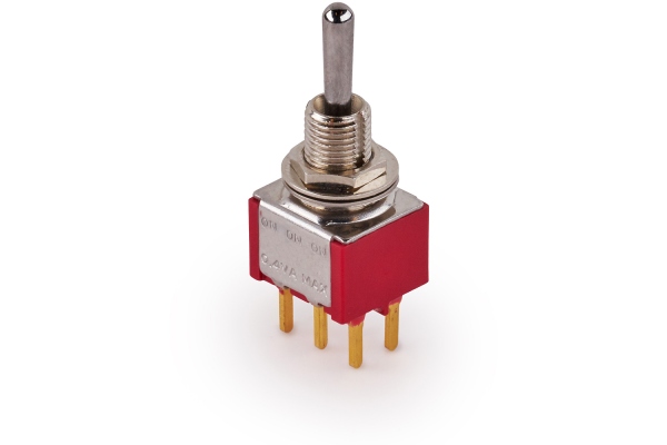  Mini Toggle Switch, Long, Print, ON/ON/ON, DP3T - Chrome