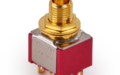 Mini comutator  MEC Pickups  Mini Toggle Switch, Long, Solder Lugs, ON/ON, DPDT - Gold