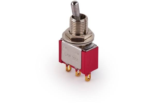 Mini Toggle Switch, Short, Solder Lugs, ON/ON, SPDT - Chrome Mini Toggle Switch, Short, Solder Lugs, ON/ON, SPDT - Chrome