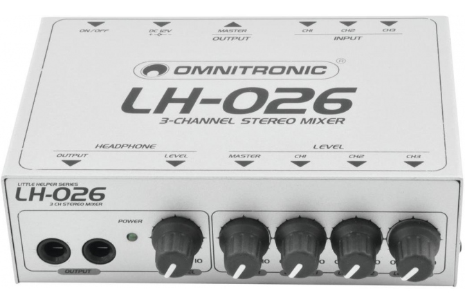 mini mixer stereo Omnitronic LH-026 3-Channel Stereo Mixer