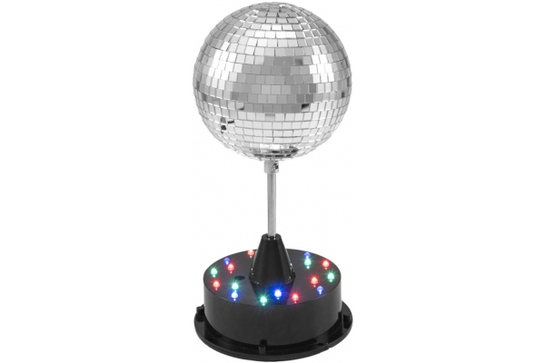 LED Mirror Ball 13cm with Base