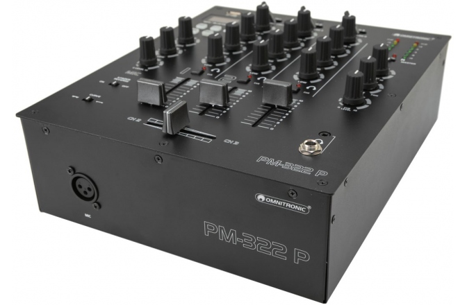 mixer dj 3 canale Omnitronic PM-322P 3-Channel DJ Mixer with Bluetooth & USB Player