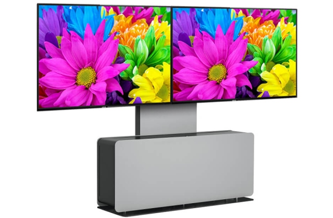 Mobilier Videoconferinta cu stativ TV dublu Vogels PVF4112 Gri, max.65"