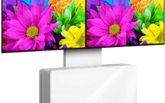 Mobilier Videoconferinta Vogels Double cu stand PVF4112 Alb max.65"