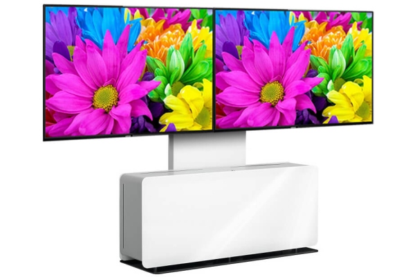 Double cu stand PVF4112 Alb max.65"