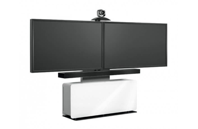 Mobilier Videoconferinta Vogels Double cu stand PVF4112 Alb max.65"