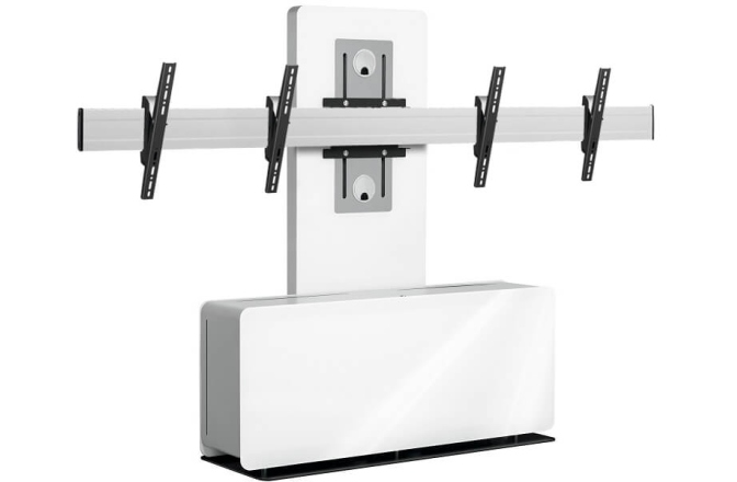 Mobilier Videoconferinta Vogels Double cu stand PVF4112 Alb max.65"