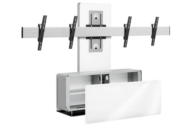 Mobilier Videoconferinta Vogels Double cu stand PVF4112 Alb max.65"