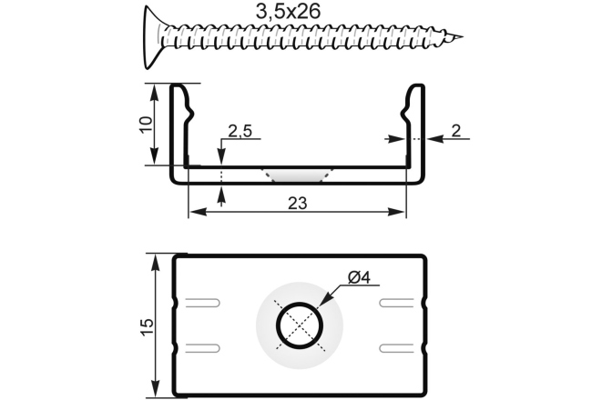Montura metalica Eurolite Mounting Bracket for U-Profil 20mm  Plastic