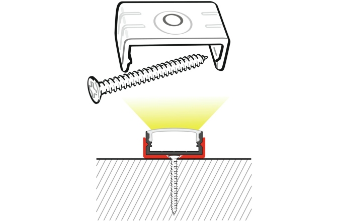 Montura metalica Eurolite Mounting Bracket for U-Profil 20mm  Plastic