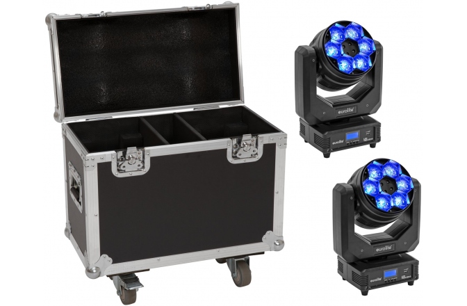 Moving Head Beam Eurolite Set 2x LED TMH-H240 Beam/Wash/Flower Effect + Case