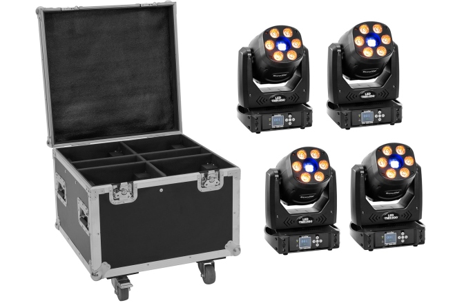 Moving Head Eurolite Set 4x LED TMH-H90 + Case with wheels